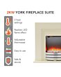Warmlite WL45011 York Fireplace Suite - Cream