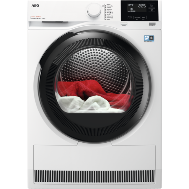 AEG TR818P4B White 8000 Series 8Kg Heat Pump Tumble Dryer