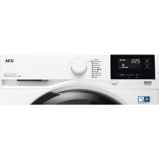 AEG TR818P4B White 8000 Series 8Kg Heat Pump Tumble Dryer