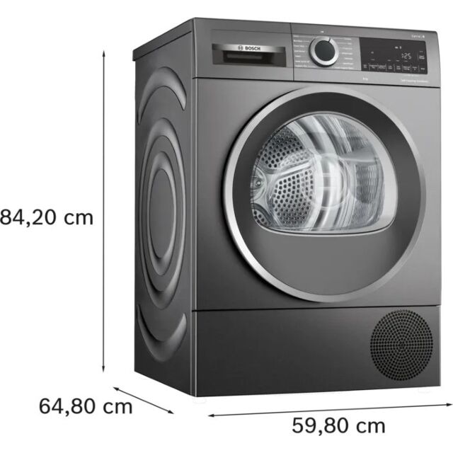 Bosch WQG245R2GB Cast Iron Grey Series6 Heat Pump Dryer 9Kg