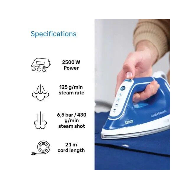 Braun IS2565BL 6.5Bar Carestyle Compact Pro Steam Generator 