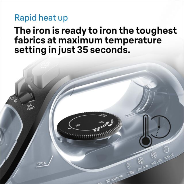 Braun SI3055BK Black 2400W Texstyle 3 Steam Iron