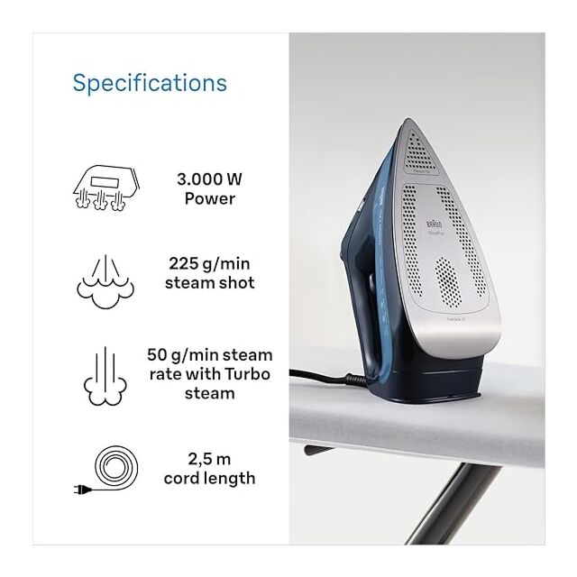 Braun SI7160BL Blue 3000W Texstyle 7 Steam Iron