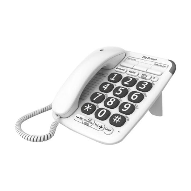 BT 6113 White Big Button 200 White Corded Phone