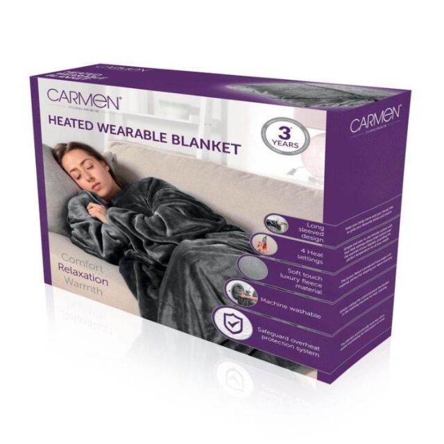 Carmen C81149GRY Heated Wearable Blanket