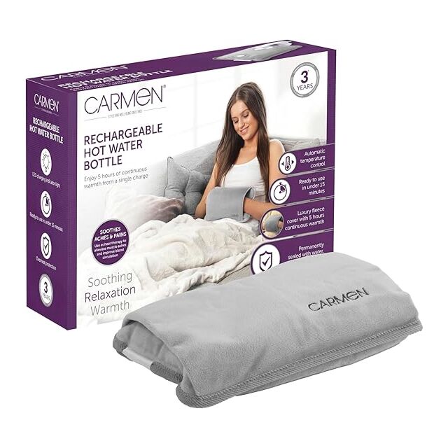 Carmen C85043GRY Grey Rechargeable Hot Water Bottle