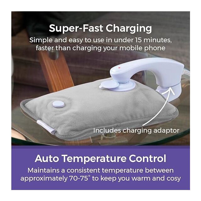 Carmen C85043GRY Grey Rechargeable Hot Water Bottle