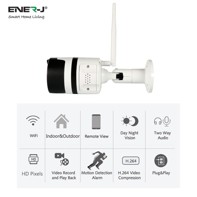 Ener-J IPC1015 Smart Outdoor WiFi IP Camera 1.3MP