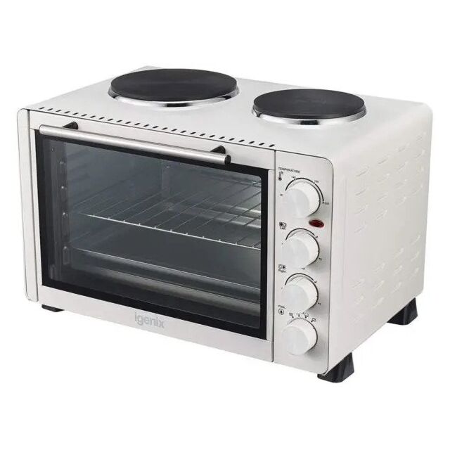 Electric Mini Oven with Hotplate Hobs, 30 Litres
