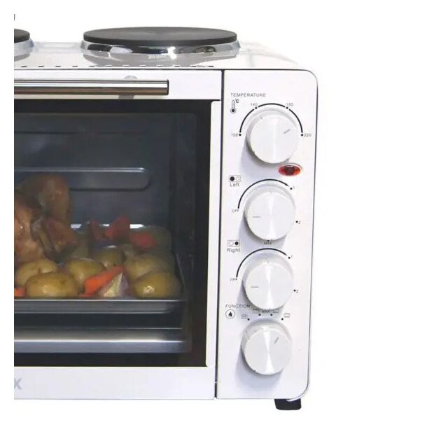 Electric Mini Oven with Hotplate Hobs, 30 Litres