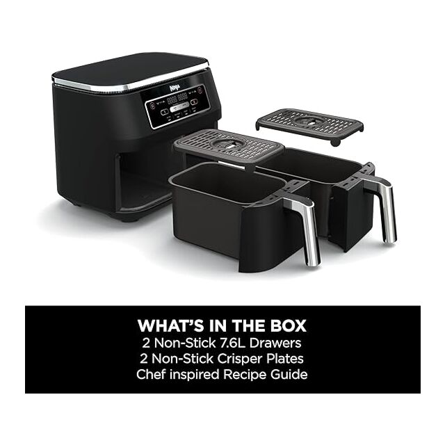 Ninja AF200UK Foodi 4-in-1 Dual Zone Air Fryer 7.6L