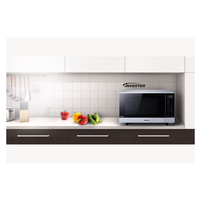 Panasonic NN-SF464MBPQ 1000W Flatbed Microwave - silver