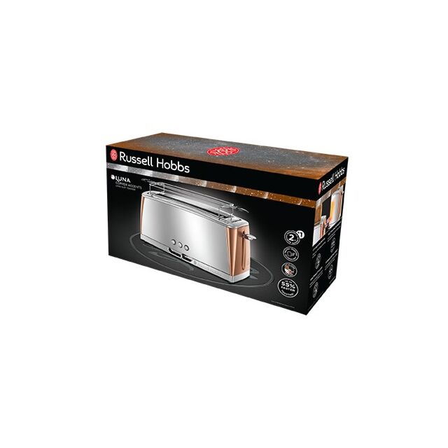 Russell Hobbs 24310 Steel/Copper Luna 2 Slice Long Slot 
