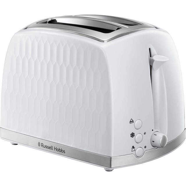Russell Hobbs 26060 White Honeycomb 2 Slice Toaster