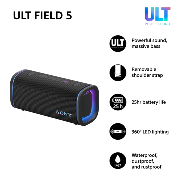 Sony SRSULT50B.CE7 Black ULT FIELD 5 Wireless Portable Speaker