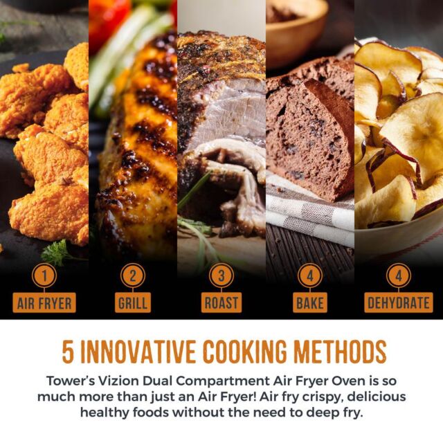 Tower T17102 Black Vortx Vizion Express Dual 11L Air Fryer