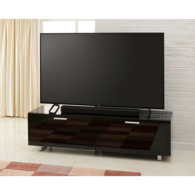 TTAP SOR-1600-BLK Black Sorrento Modern High Gloss TV Cabinet