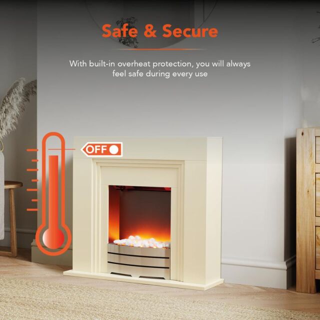 Warmlite WL45011 York Fireplace Suite - Cream